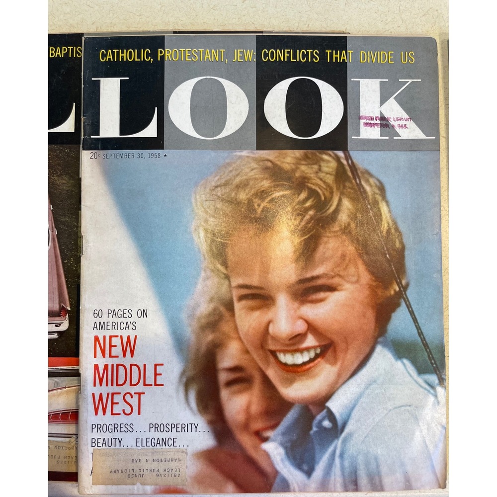 Vintage 1958 LOOK Magazine Lot 4 Issues Brigitte Bardot 1959 Cars Russia Ike